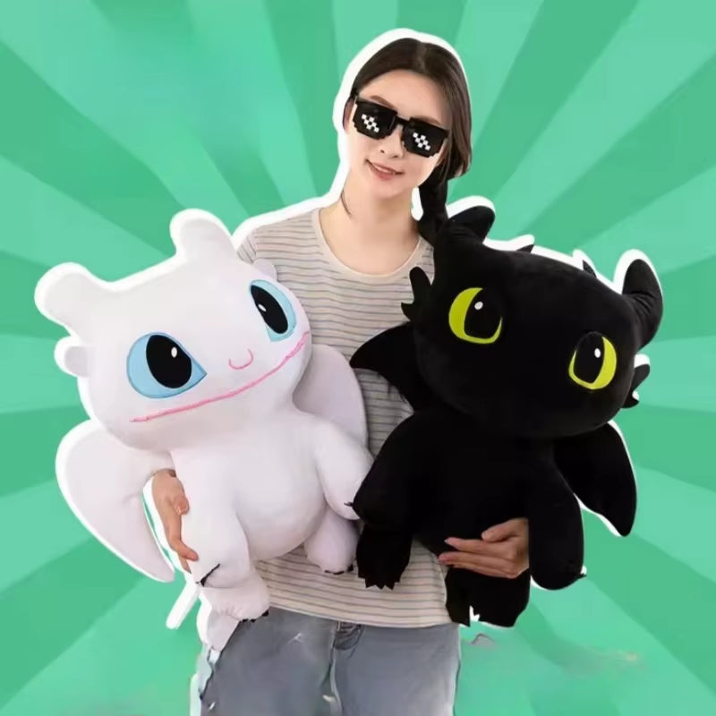 Large Toothless Dragon Plush Toy Throw Pillow Cute Cartoon Dragon Soft Decorative Body Pillow Decor Anime Stuffed Doll Kid Gifts