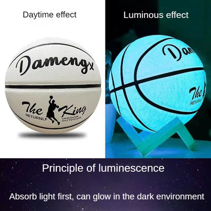 New Adult and Children'S anti Slip and Wear-Resistant Luminous Basketball with Size 5 7 and 6 PU Soft Leather for Outdoor Use