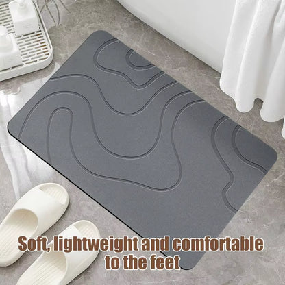 Diatomite Stone Bath Mat Non-Slip Bathroom Rug Water Absorption Quick Drying Bathtub Floor Mats Shower Room Entrance Doormat