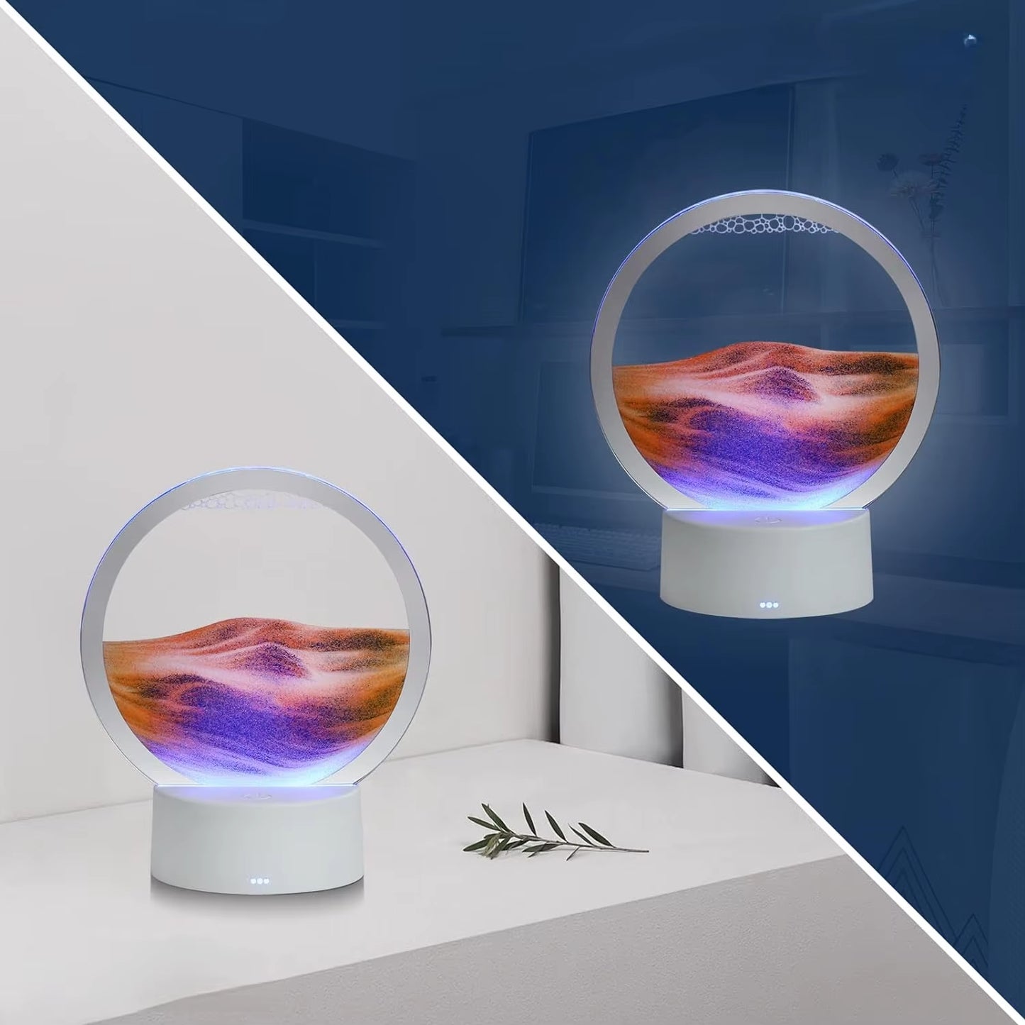 Quicksand Table Lamp Creative Sleeping Lamp Ambiance Lamp Quicksand Painting 3D Three-Dimensional Night Lamp Table Top Decoratio