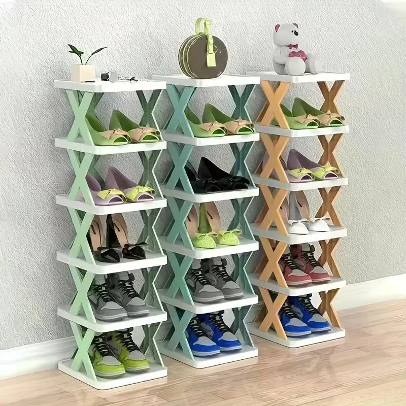 1Pc Multi-Layer Plastic Foldable and Detachable Shoe Rack Saves Family Space and Is Suitable for Corridor Bedrooms.