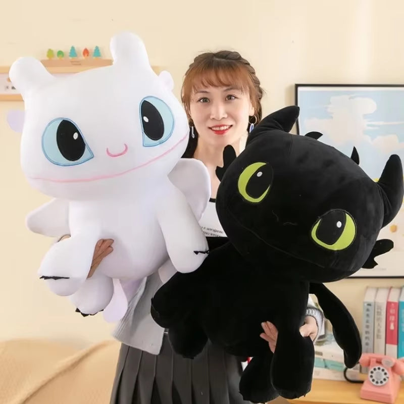 Large Toothless Dragon Plush Toy Throw Pillow Cute Cartoon Dragon Soft Decorative Body Pillow Decor Anime Stuffed Doll Kid Gifts