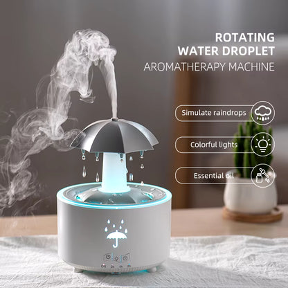 Cloud Rain Humidifier Raindrop Aroma Essential Oil Diffuserremote Control Night Light Desktop Fountain Water Drop Sound for Home