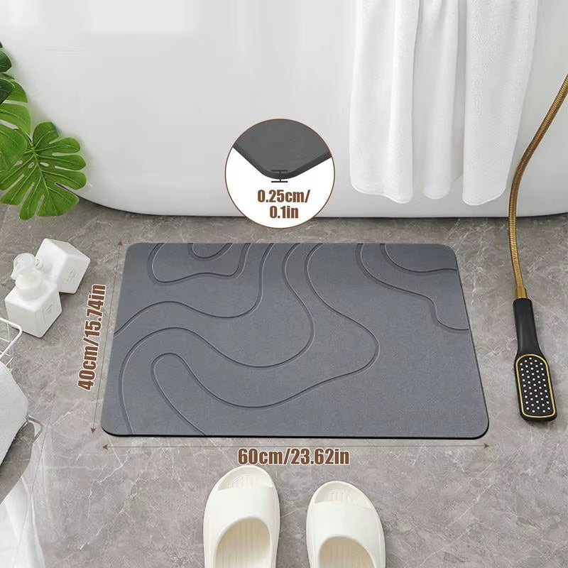 Diatomite Stone Bath Mat Non-Slip Bathroom Rug Water Absorption Quick Drying Bathtub Floor Mats Shower Room Entrance Doormat