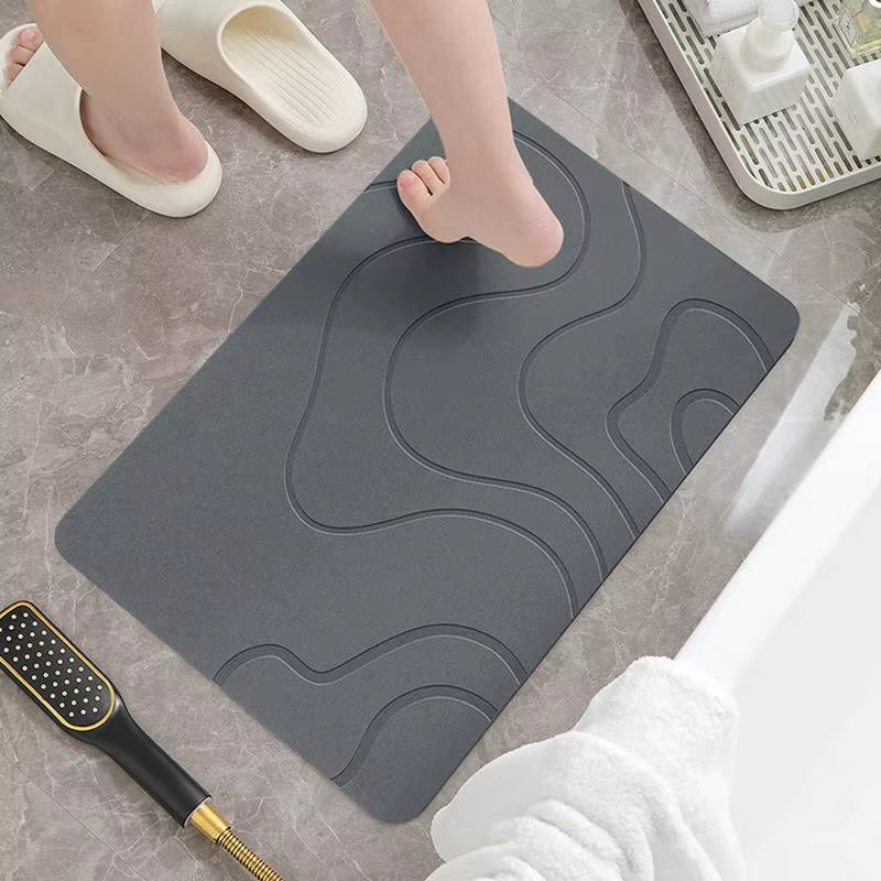 Diatomite Stone Bath Mat Non-Slip Bathroom Rug Water Absorption Quick Drying Bathtub Floor Mats Shower Room Entrance Doormat