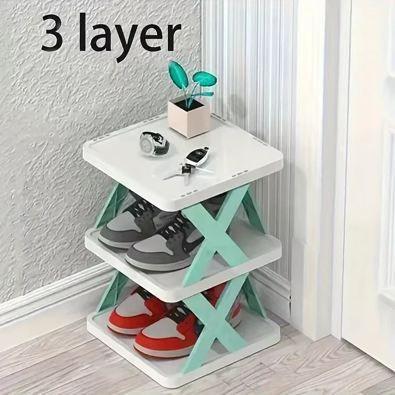 1Pc Multi-Layer Plastic Foldable and Detachable Shoe Rack Saves Family Space and Is Suitable for Corridor Bedrooms.