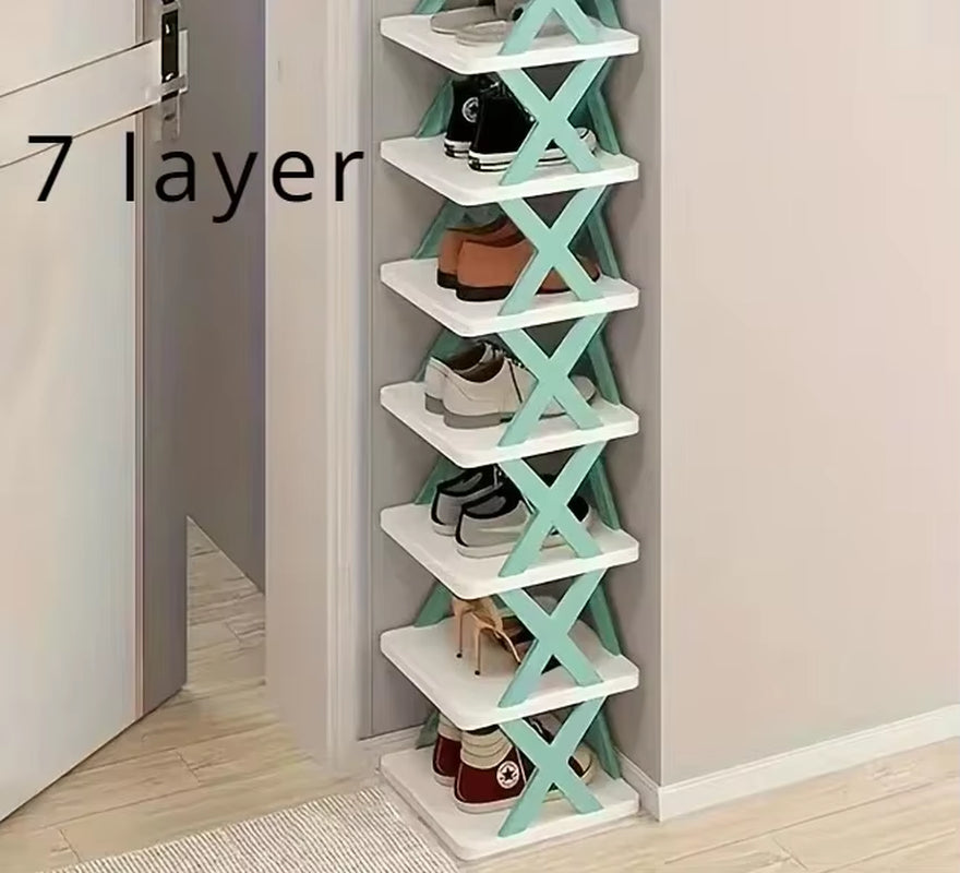 1Pc Multi-Layer Plastic Foldable and Detachable Shoe Rack Saves Family Space and Is Suitable for Corridor Bedrooms.