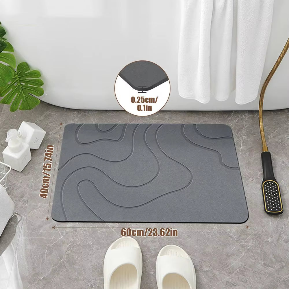 Diatomite Stone Bath Mat Non-Slip Bathroom Rug Water Absorption Quick Drying Bathtub Floor Mats Shower Room Entrance Doormat