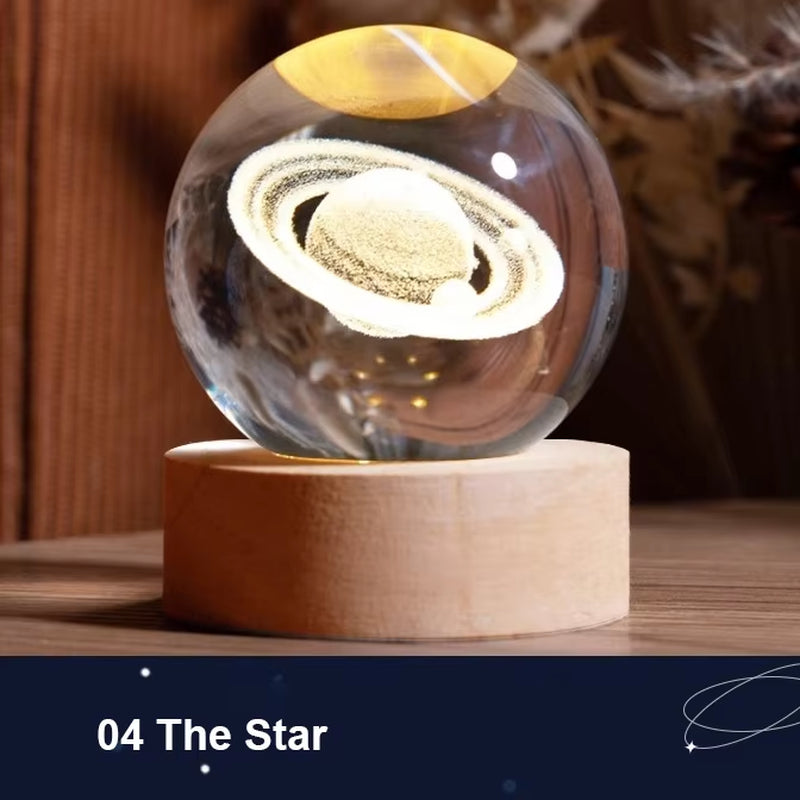 LED Night Light Milky Way Galaxy Solar System Crystal Ball Children Night Lamp Bedroom Ambient Light Creative Gift Night Light