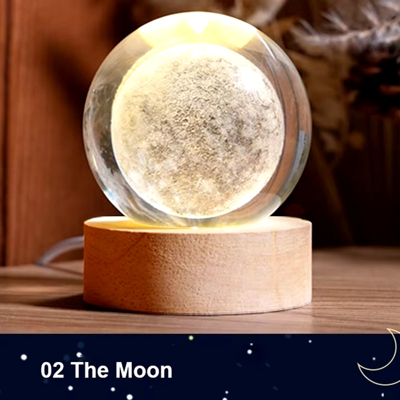 LED Night Light Milky Way Galaxy Solar System Crystal Ball Children Night Lamp Bedroom Ambient Light Creative Gift Night Light